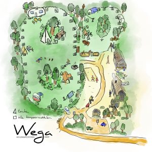 Plattegrond Natuurkampeerterrein Wega, Weert